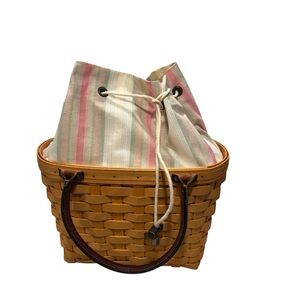 Longaberger NWT 2001 Handwoven Medium Boardwalk Basket Purse -Retired